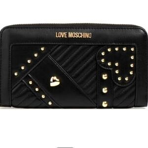 Love Moschino Logo Heart Zip Around Wallet
